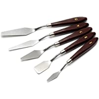 Vin-Sping 5 piezas cuchillo de pintura espátula de acero inoxidable espátula accesorios de pintura al óleo conjunto de…